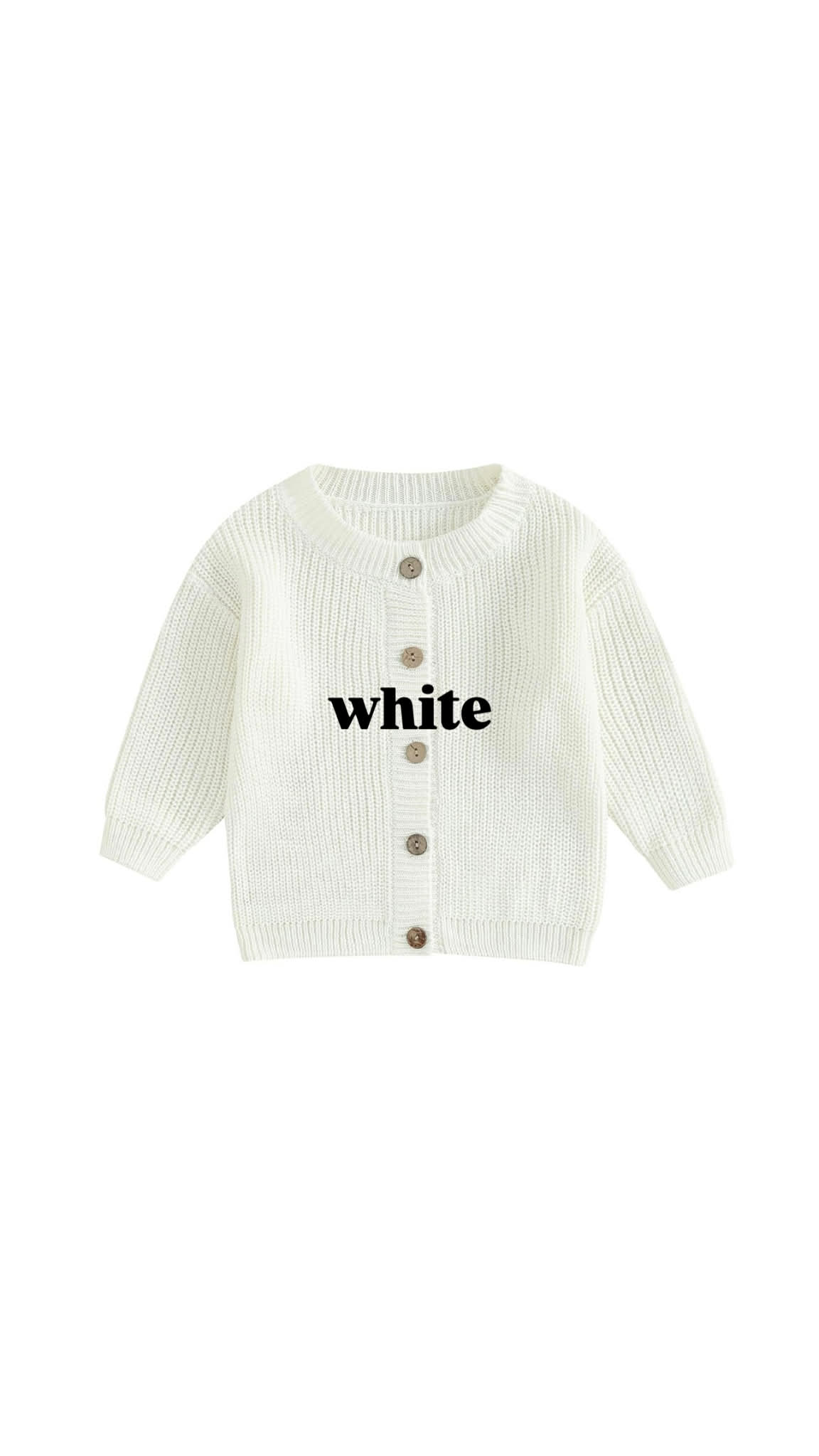 Custom Design Infant & Toddler Oversized Button Cardigan Sweater – Hand-Embroidered Knit Design for Baby Gifts & Everyday Wear