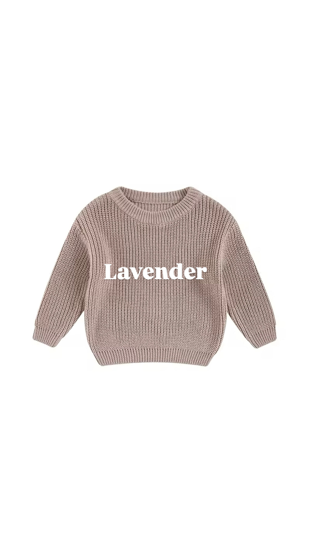 Custom Name + Design Infant & Toddler Oversized Pullover Sweater – Hand-Embroidered Knit Baby Gift