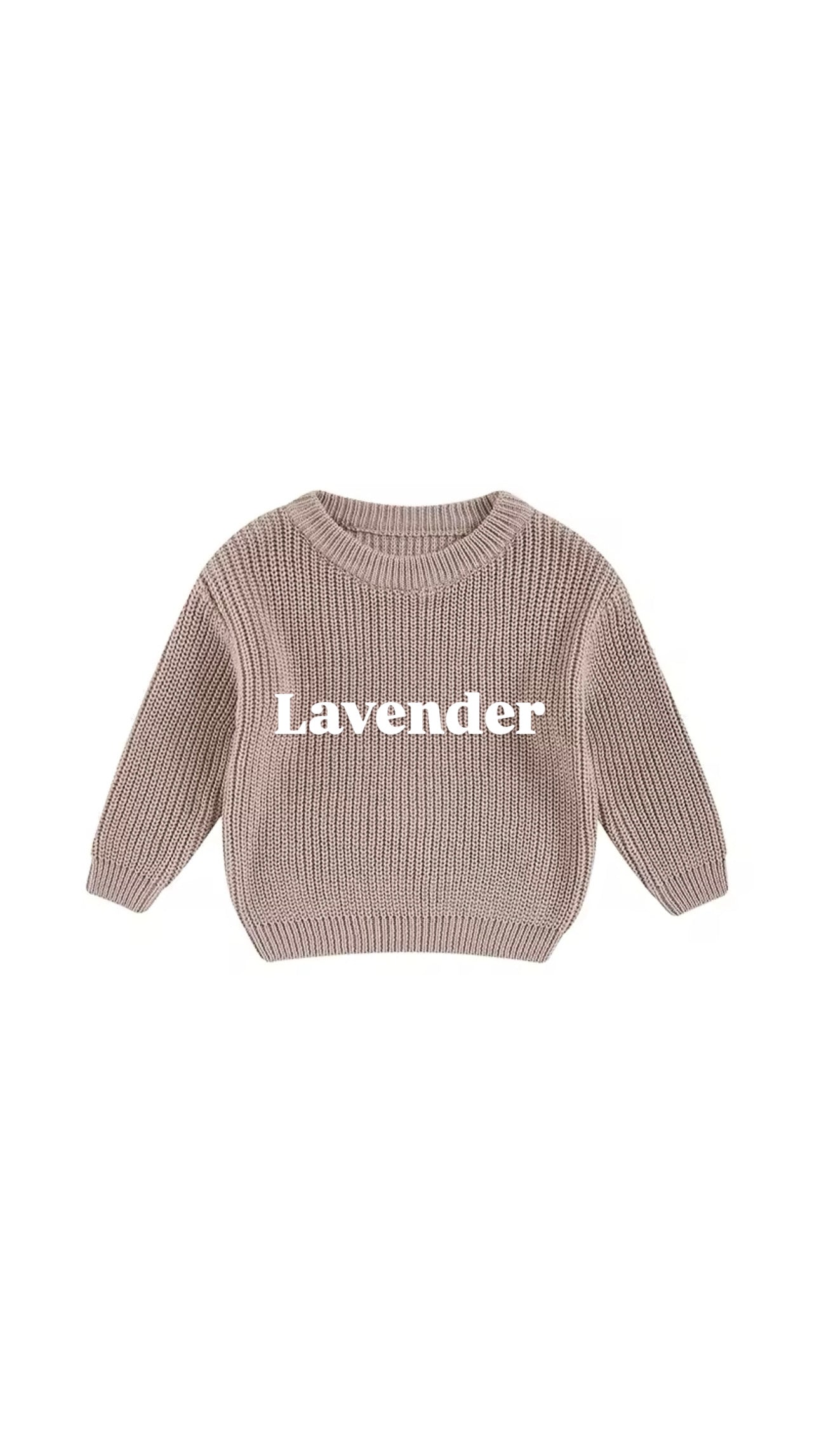 Custom Name + Design Infant & Toddler Oversized Pullover Sweater – Hand-Embroidered Knit Baby Gift