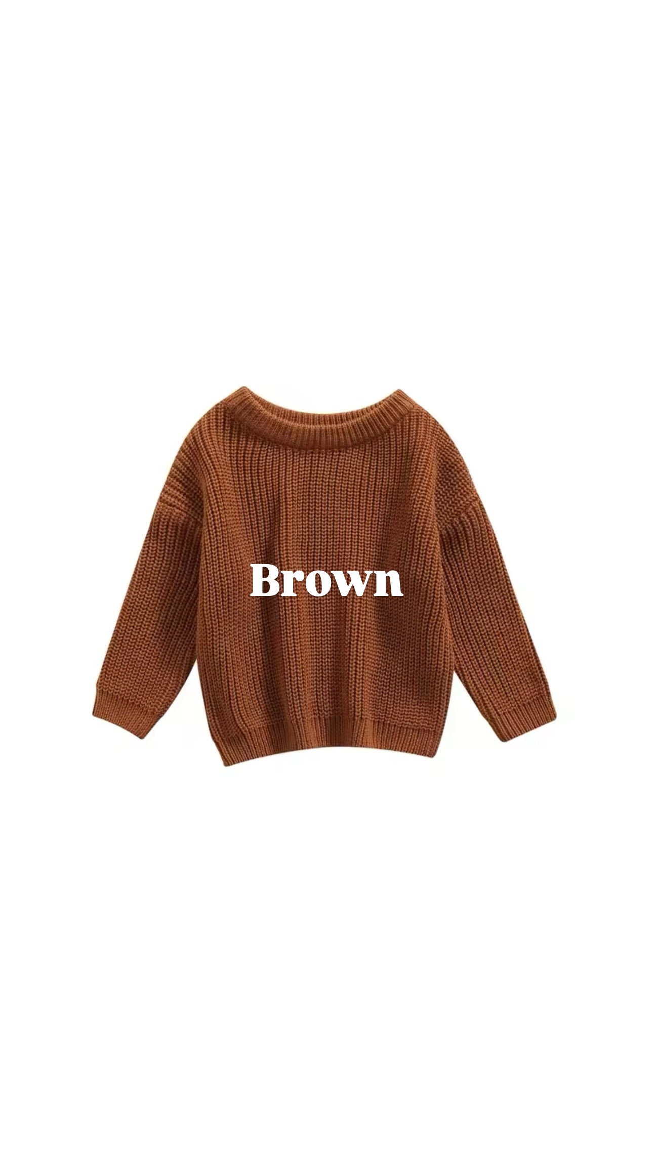 Custom Name + Design Infant & Toddler Oversized Pullover Sweater – Hand-Embroidered Knit Baby Gift