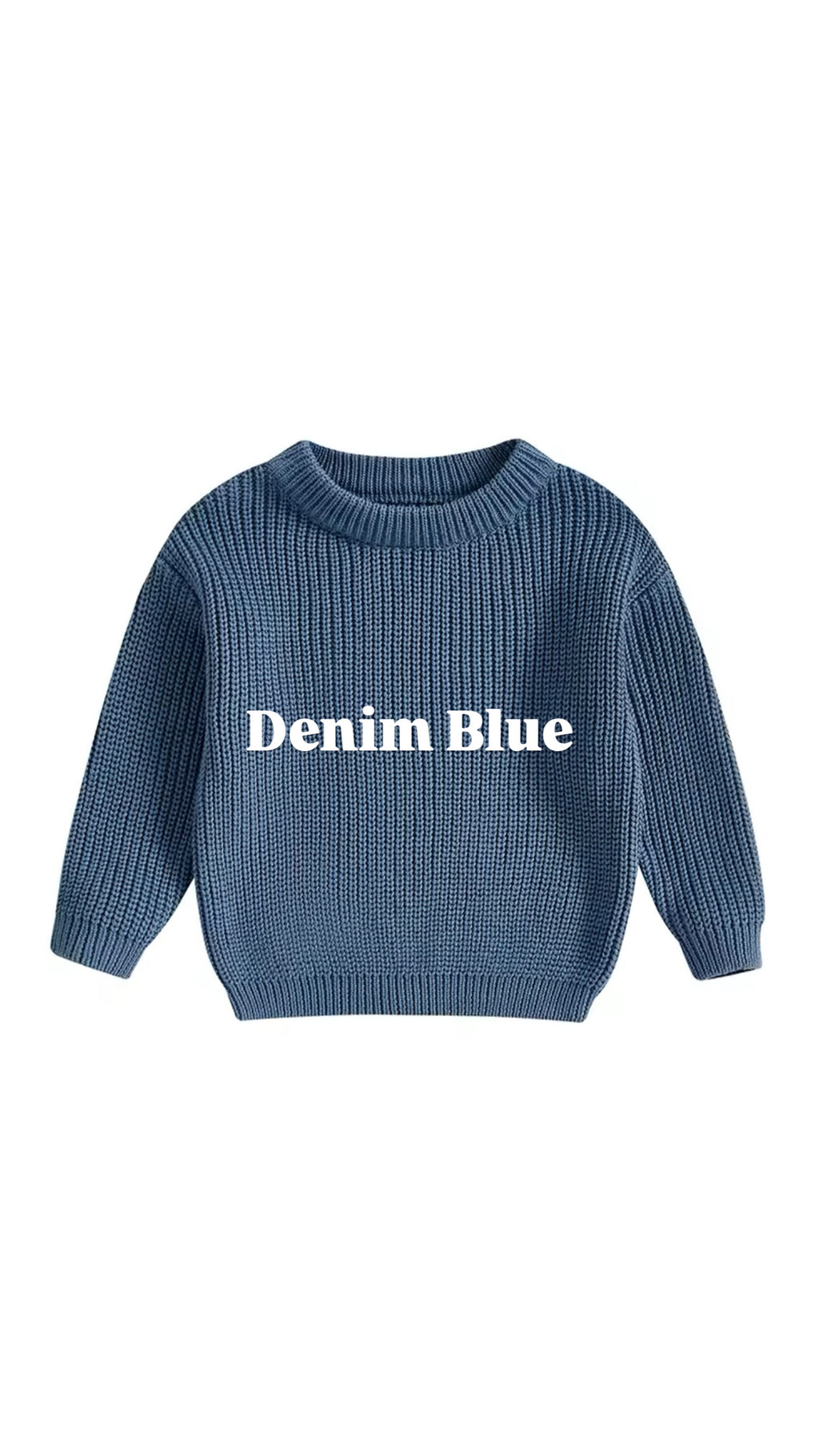 Custom Name + Design Infant & Toddler Oversized Pullover Sweater – Hand-Embroidered Knit Baby Gift