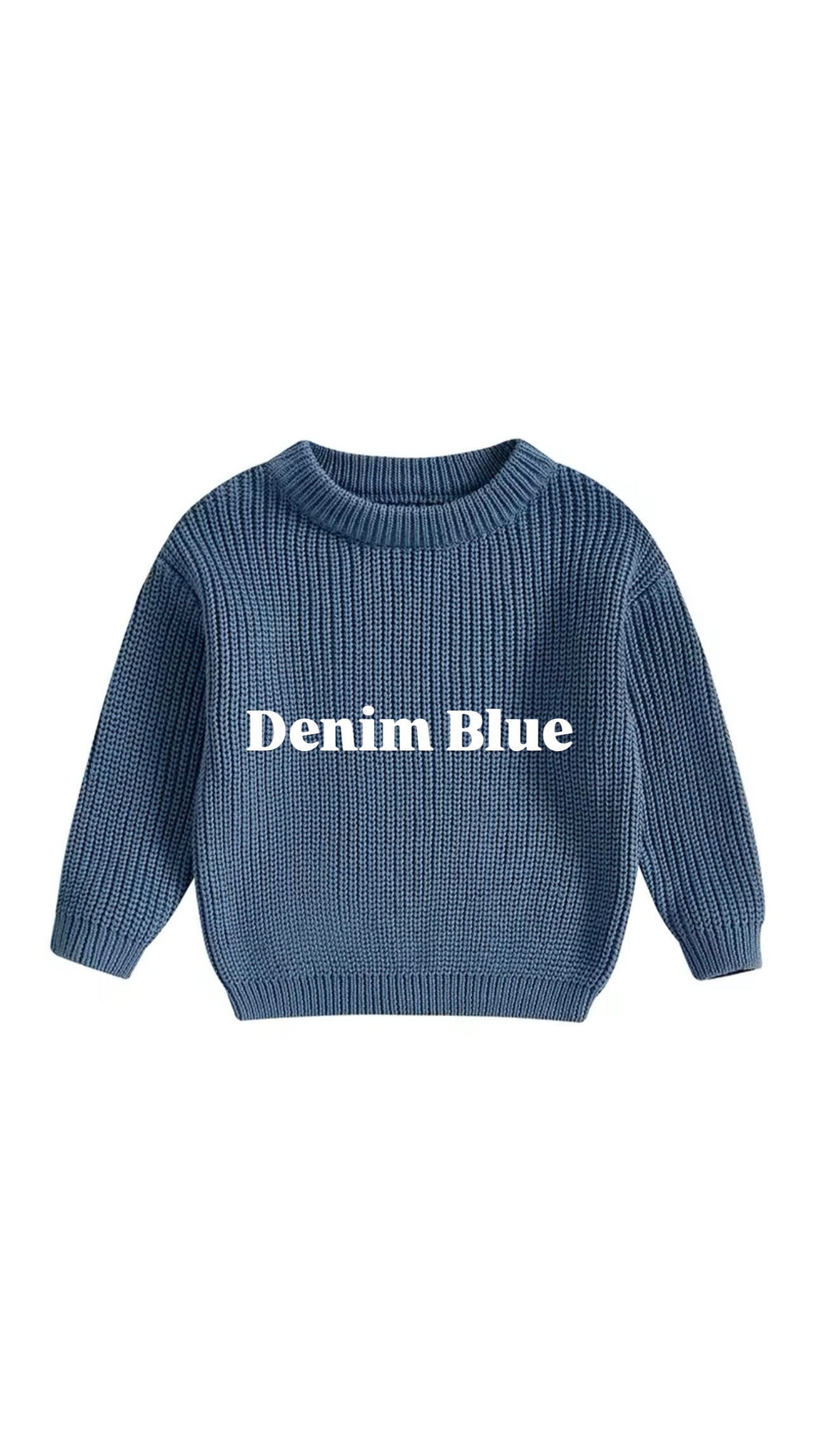 Custom Name + Design Infant & Toddler Oversized Pullover Sweater – Hand-Embroidered Knit Baby Gift