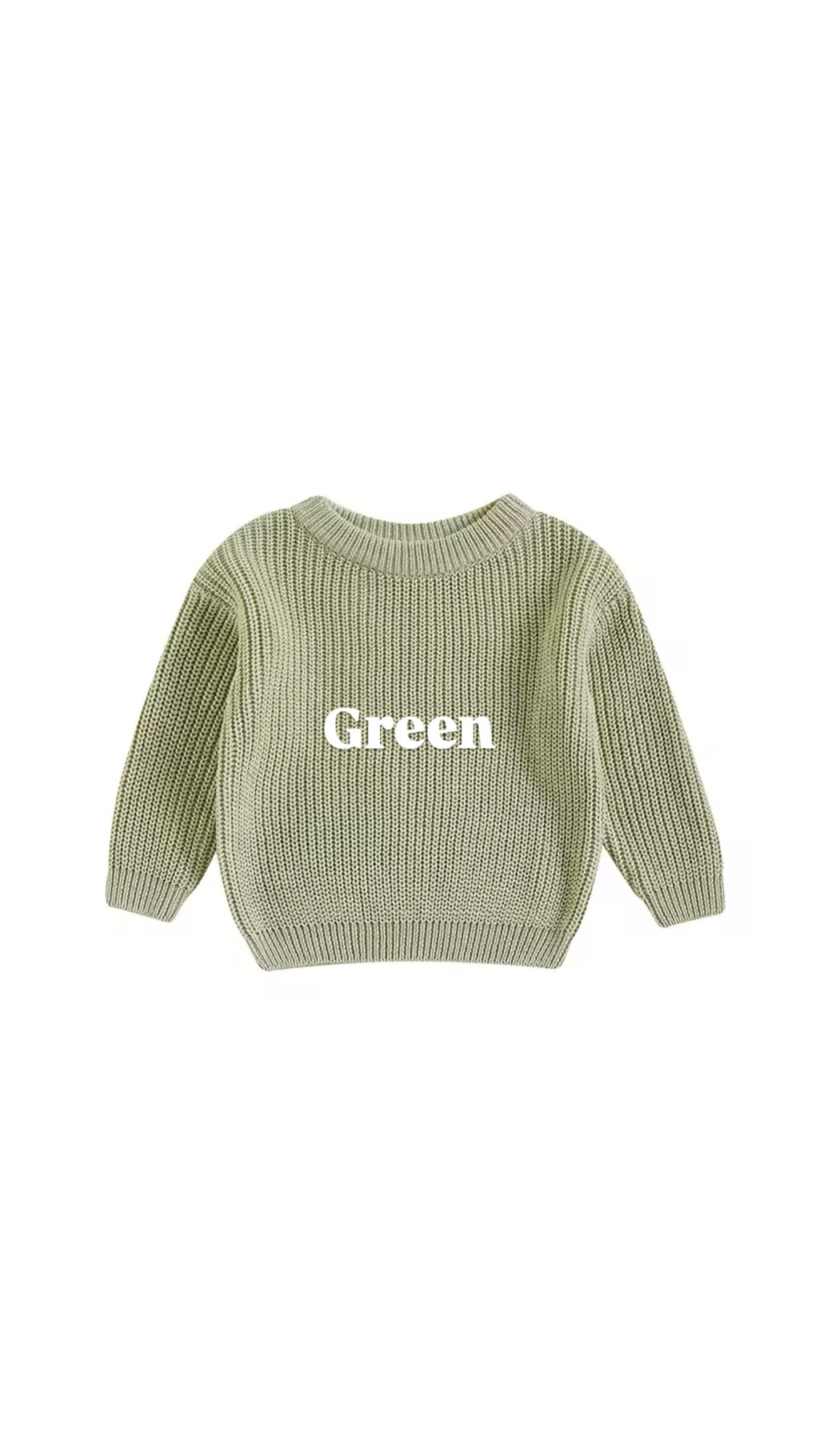 Custom Name + Design Infant & Toddler Oversized Pullover Sweater – Hand-Embroidered Knit Baby Gift