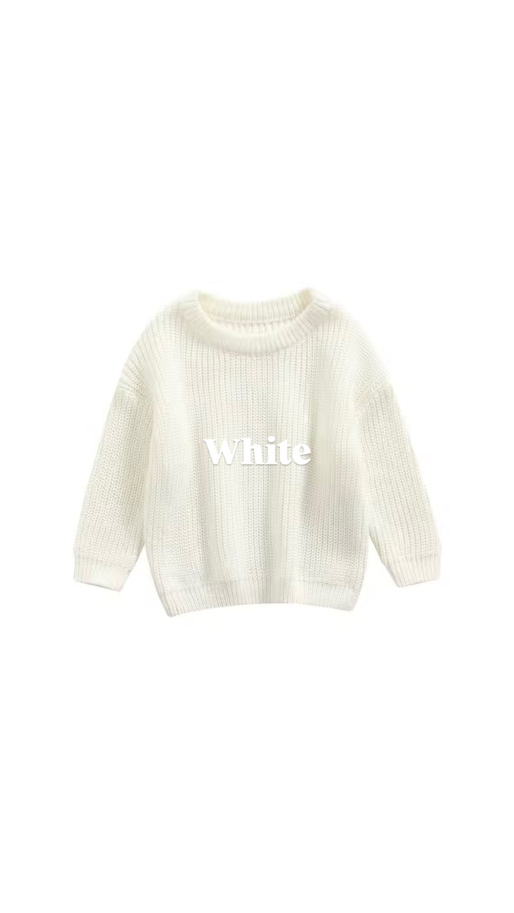 Custom Name + Design Infant & Toddler Oversized Pullover Sweater – Hand-Embroidered Knit Baby Gift