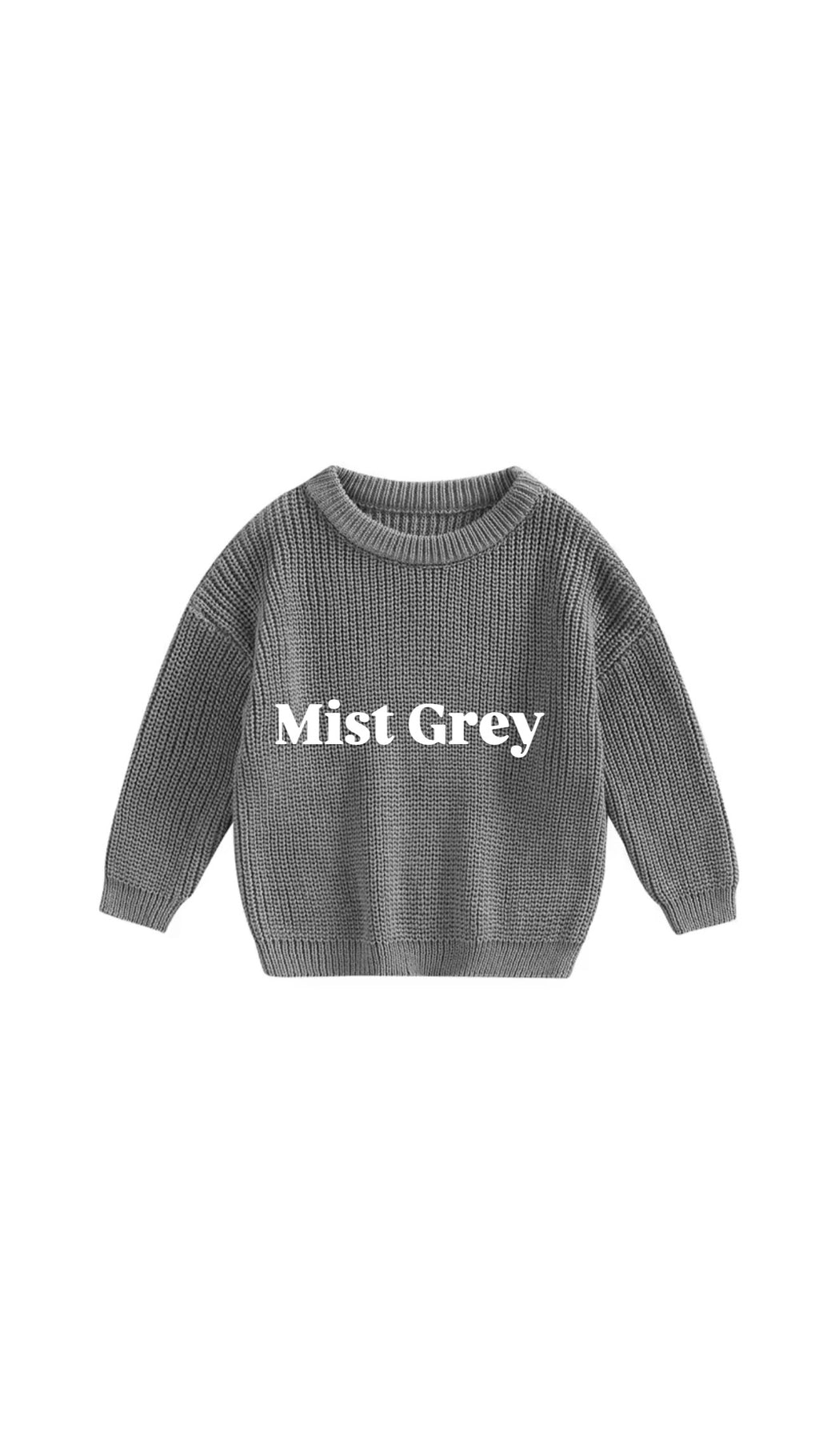 Custom Name + Design Infant & Toddler Oversized Pullover Sweater – Hand-Embroidered Knit Baby Gift