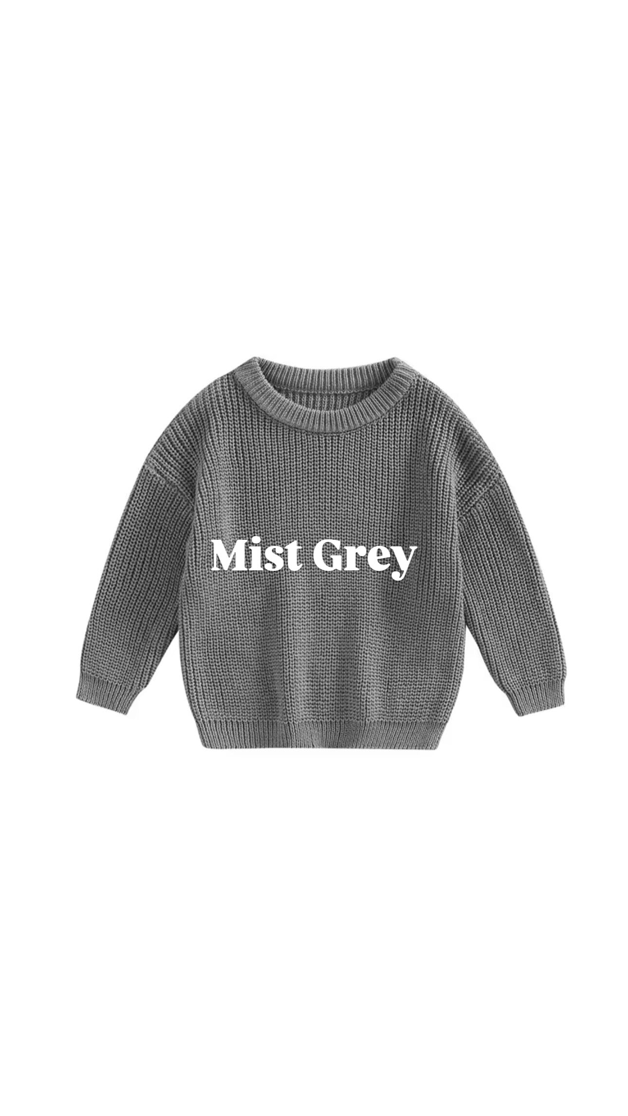 Custom Name + Design Infant & Toddler Oversized Pullover Sweater – Hand-Embroidered Knit Baby Gift