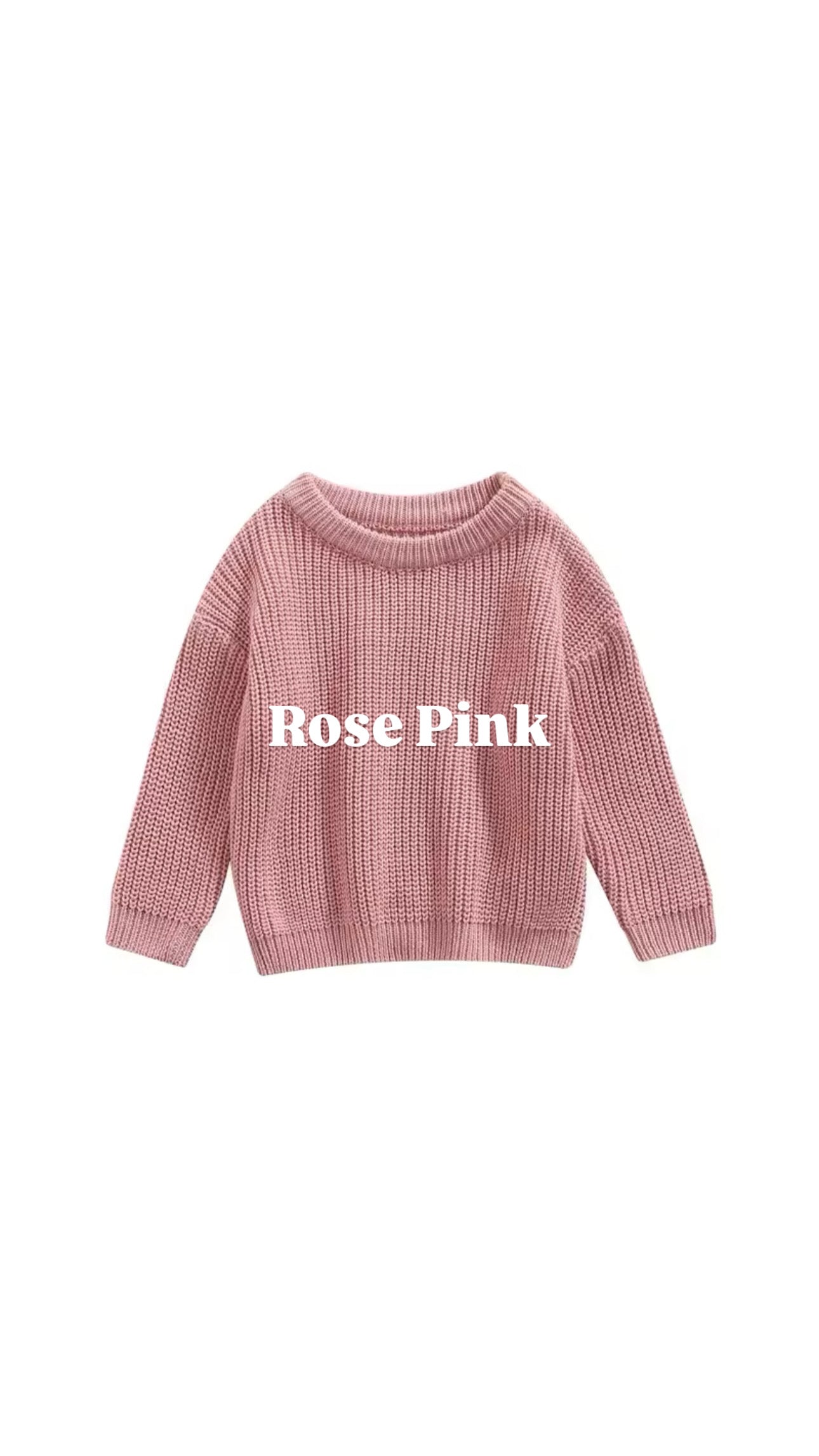 Custom Name + Design Infant & Toddler Oversized Pullover Sweater – Hand-Embroidered Knit Baby Gift