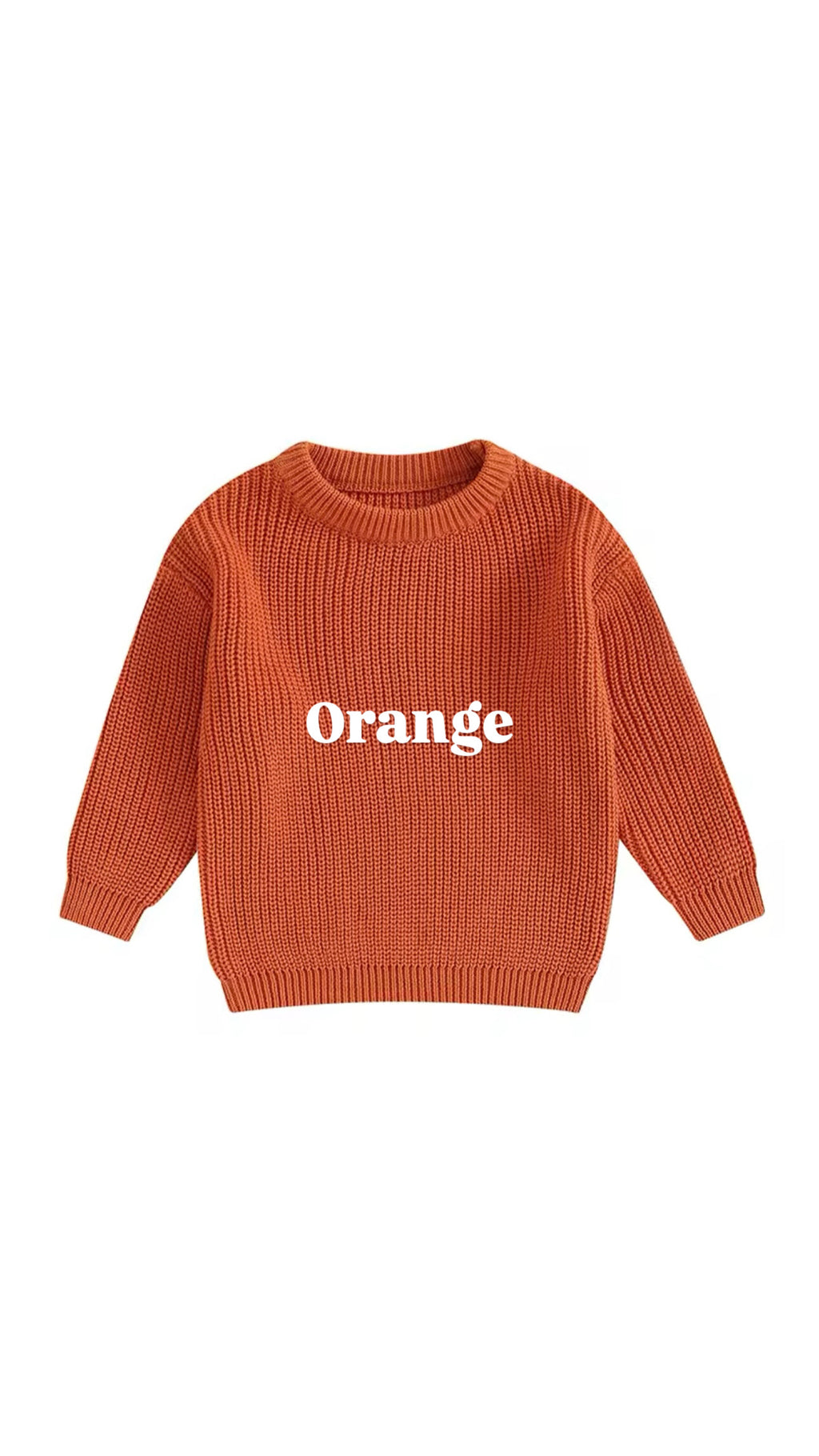 Custom Name + Design Infant & Toddler Oversized Pullover Sweater – Hand-Embroidered Knit Baby Gift