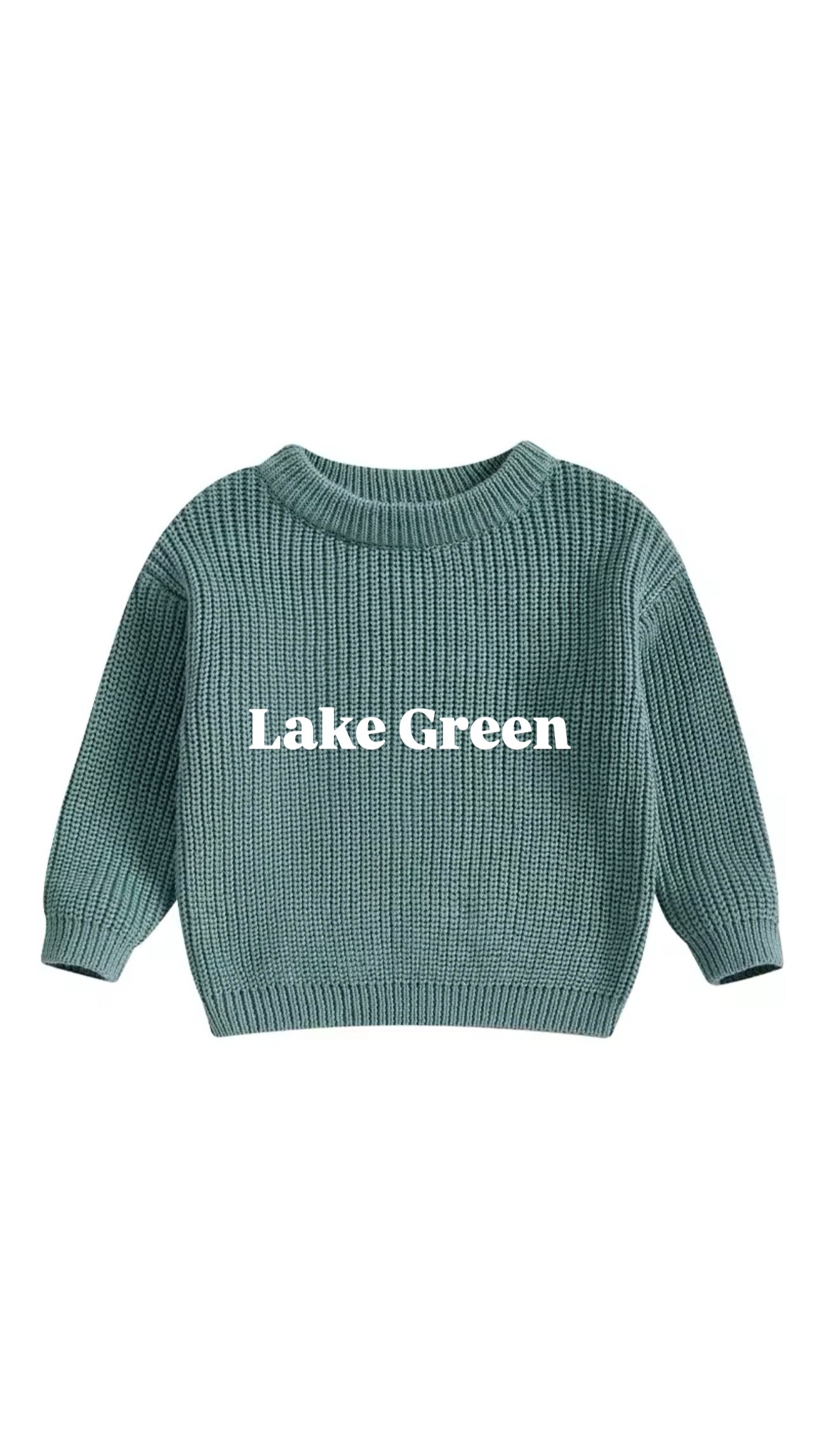 Custom Name + Design Infant & Toddler Oversized Pullover Sweater – Hand-Embroidered Knit Baby Gift