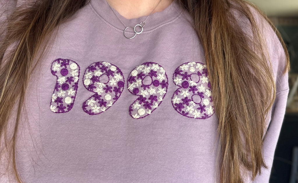 Floral Letters + Numbers Pattern: Embroidery Design (Digital File, Stick and Stitch Design, PDF)
