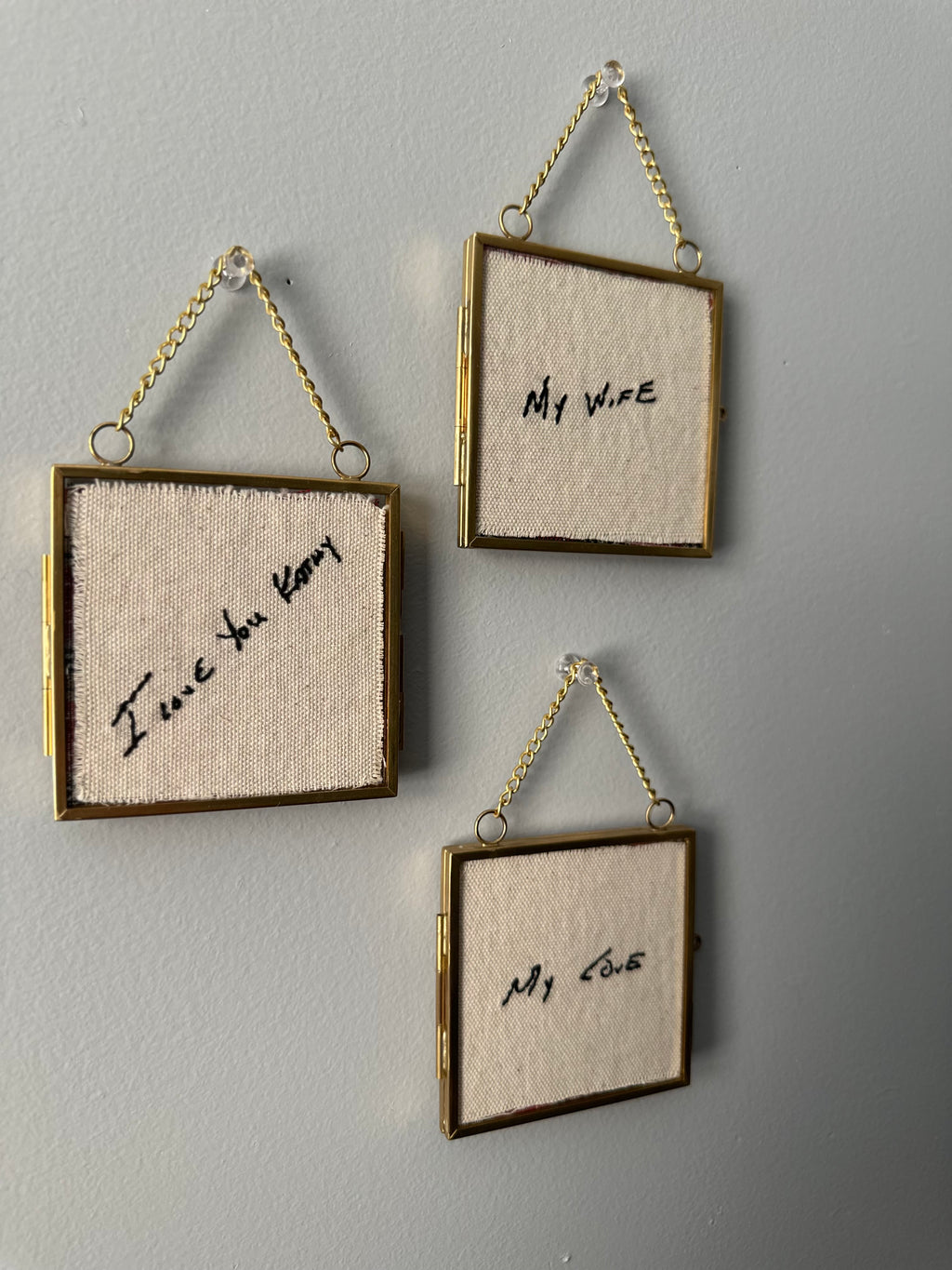 Custom Handwriting Embroidery Mini Floating Frame – Memorial Keepsake Gift