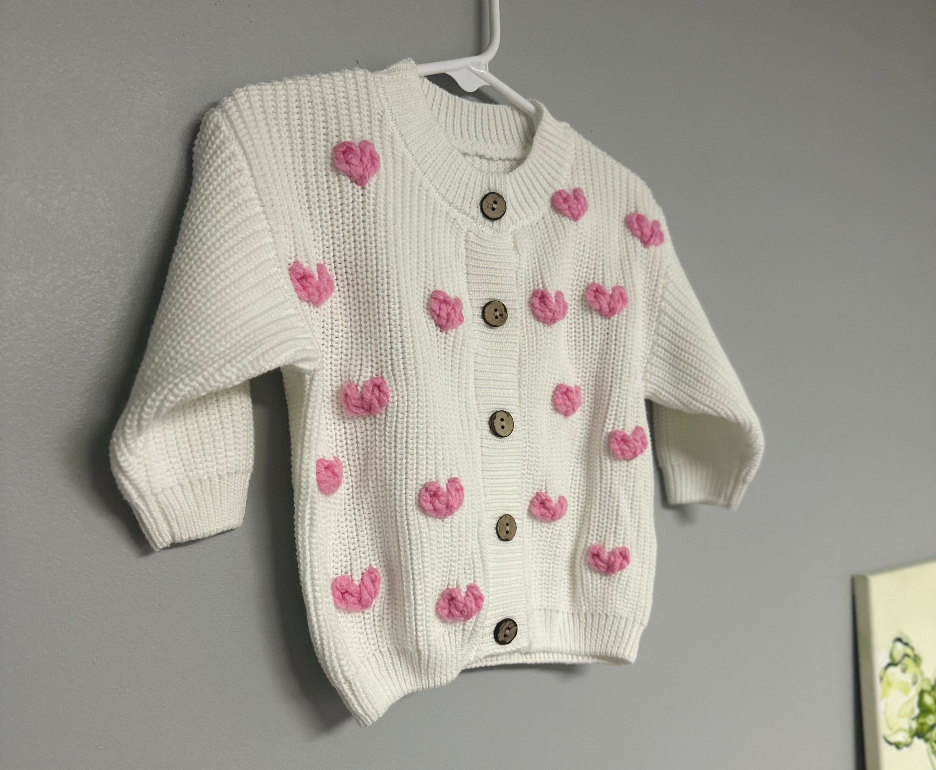 Custom Design Infant & Toddler Oversized Button Cardigan Sweater – Hand-Embroidered Knit Design for Baby Gifts & Everyday Wear