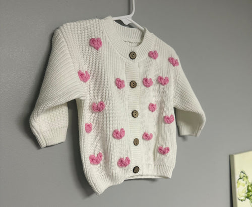 Custom Design Infant & Toddler Oversized Button Cardigan Sweater – Hand-Embroidered Knit Design for Baby Gifts & Everyday Wear
