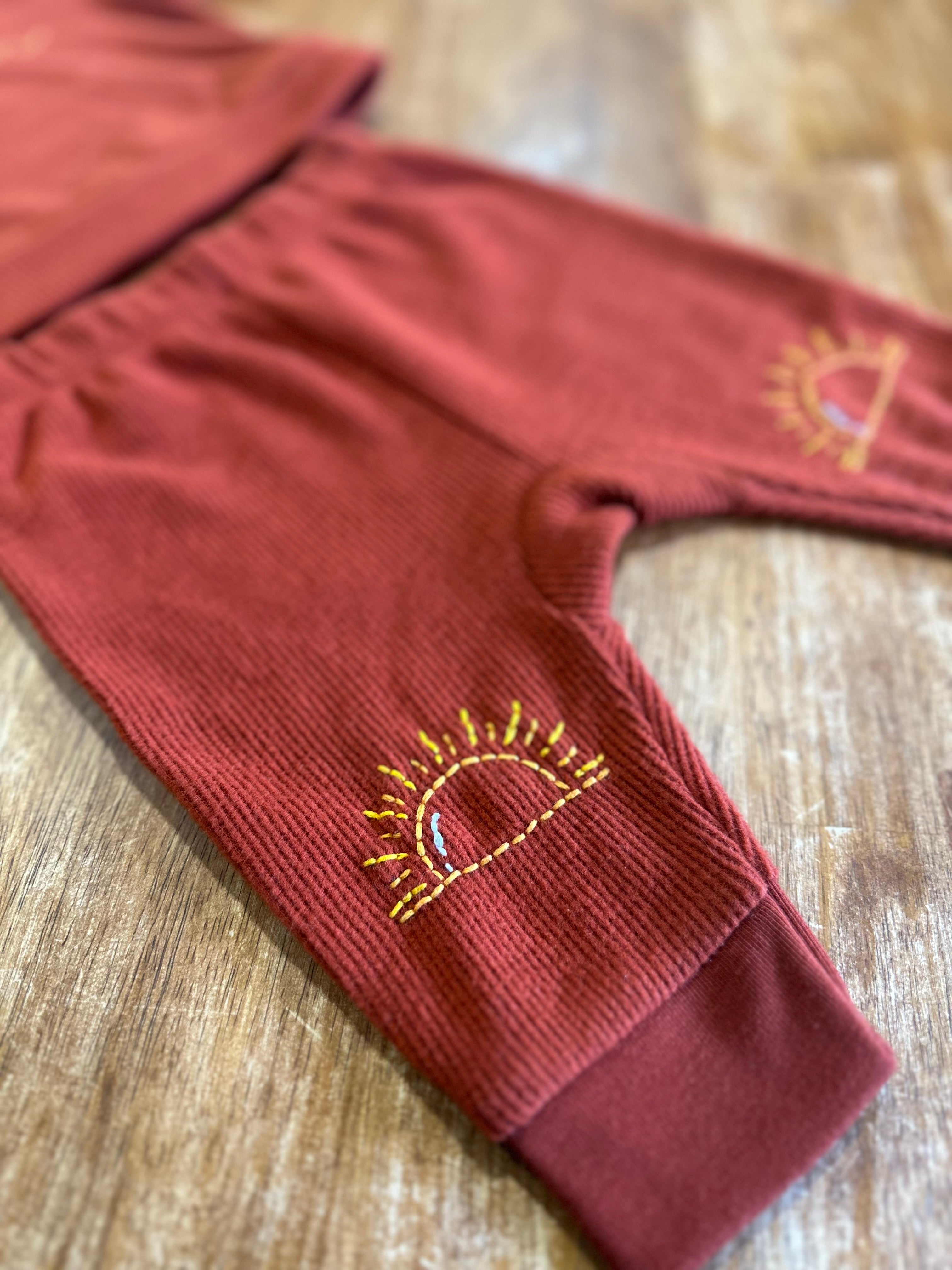 You're So Golden Hand-Embroidered 0-3 Month 2 Piece Outfit