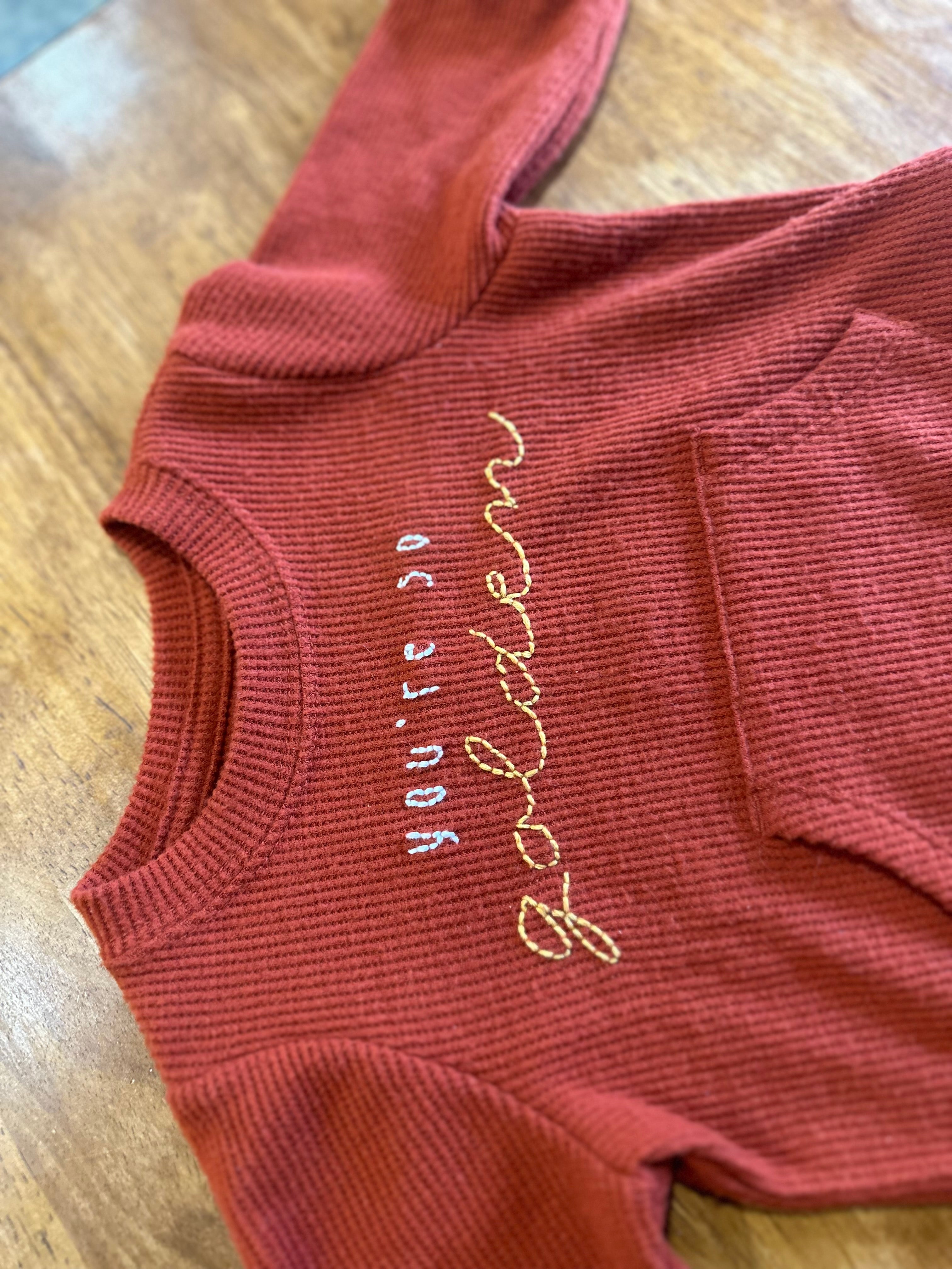 You're So Golden Hand-Embroidered 0-3 Month 2 Piece Outfit