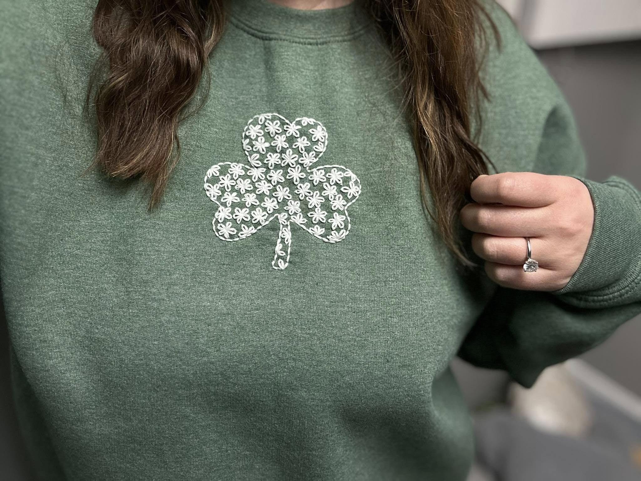 Shamrock Hand Embroidery Pattern: St. Patrick's Day Clover (Digital File, Stick and Stitch Design, PDF)