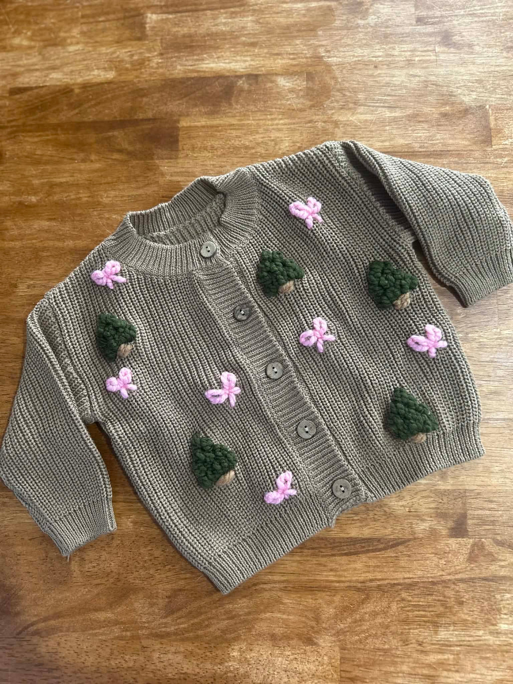 Custom Design Infant & Toddler Oversized Button Cardigan Sweater – Hand-Embroidered Knit Design for Baby Gifts & Everyday Wear