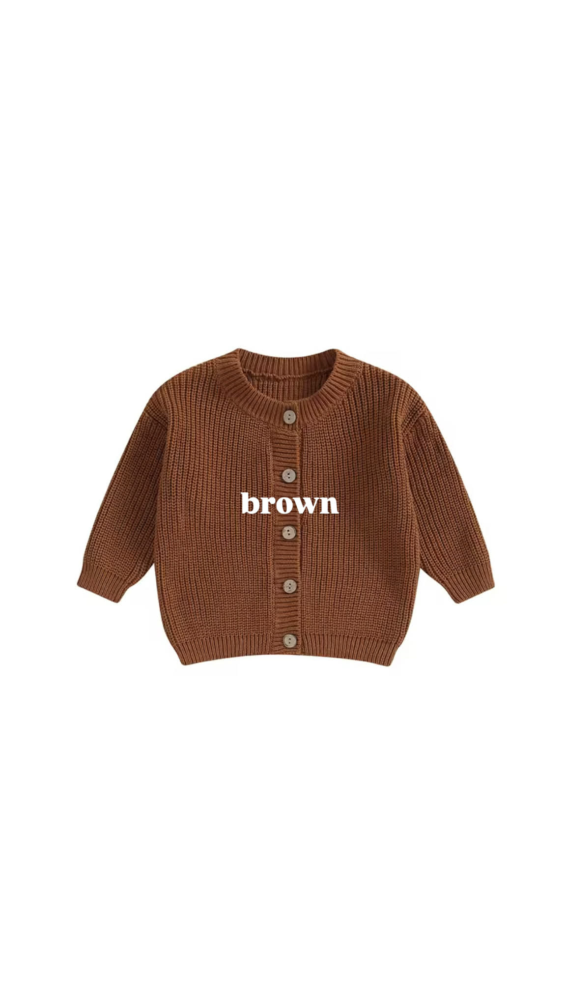 Custom Design Infant & Toddler Oversized Button Cardigan Sweater – Hand-Embroidered Knit Design for Baby Gifts & Everyday Wear