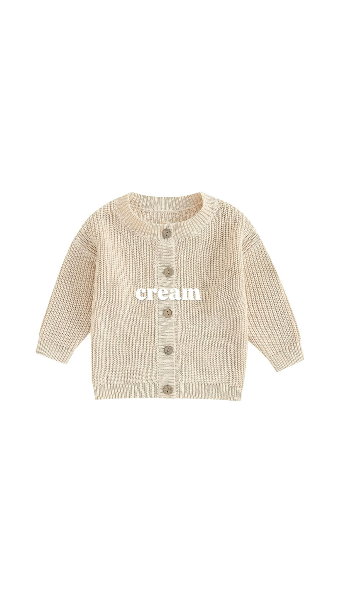 Custom Design Infant & Toddler Oversized Button Cardigan Sweater – Hand-Embroidered Knit Design for Baby Gifts & Everyday Wear