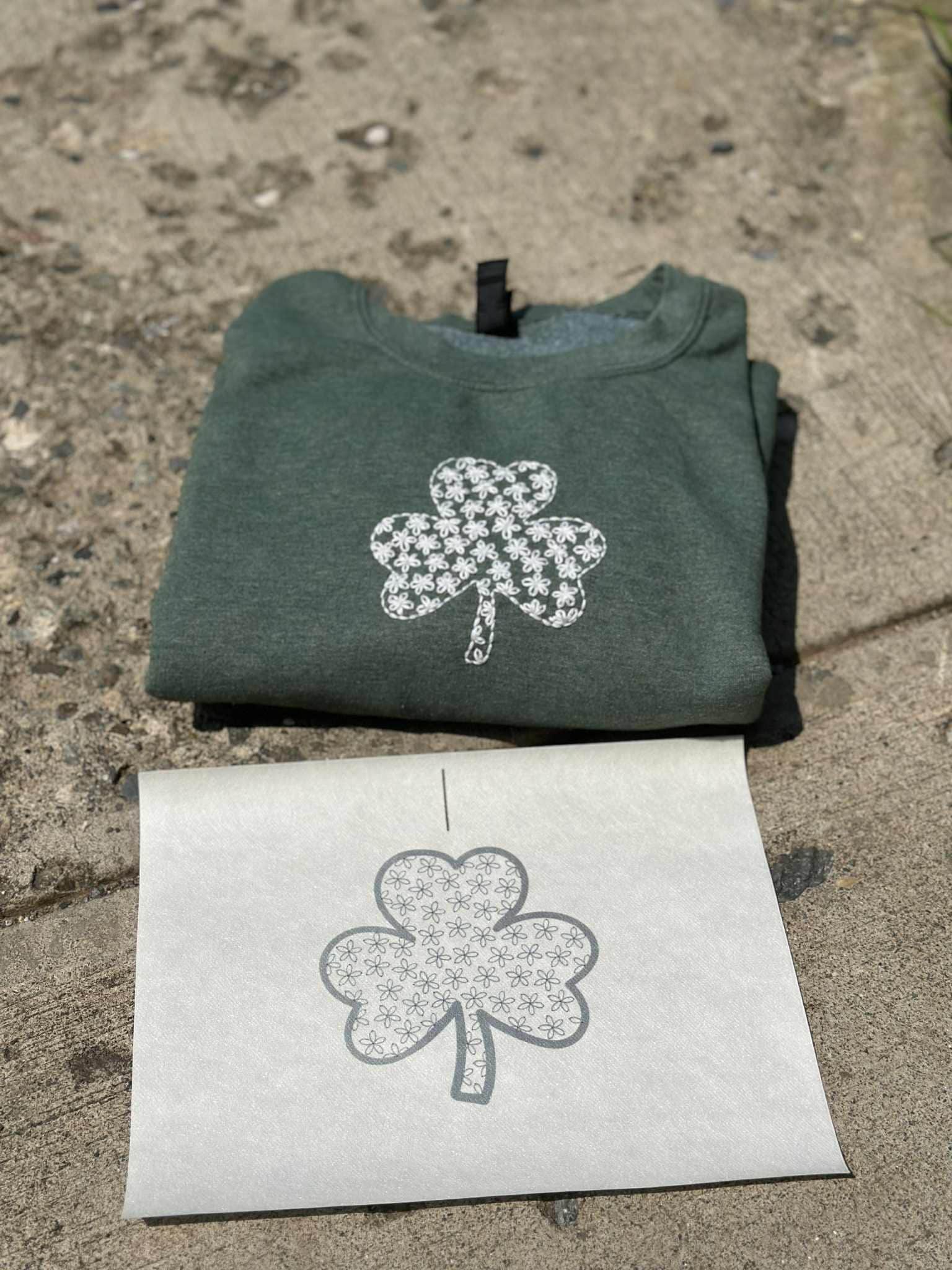 Irish Shamrock Embroidery Pattern: Water Soluble Clover Design