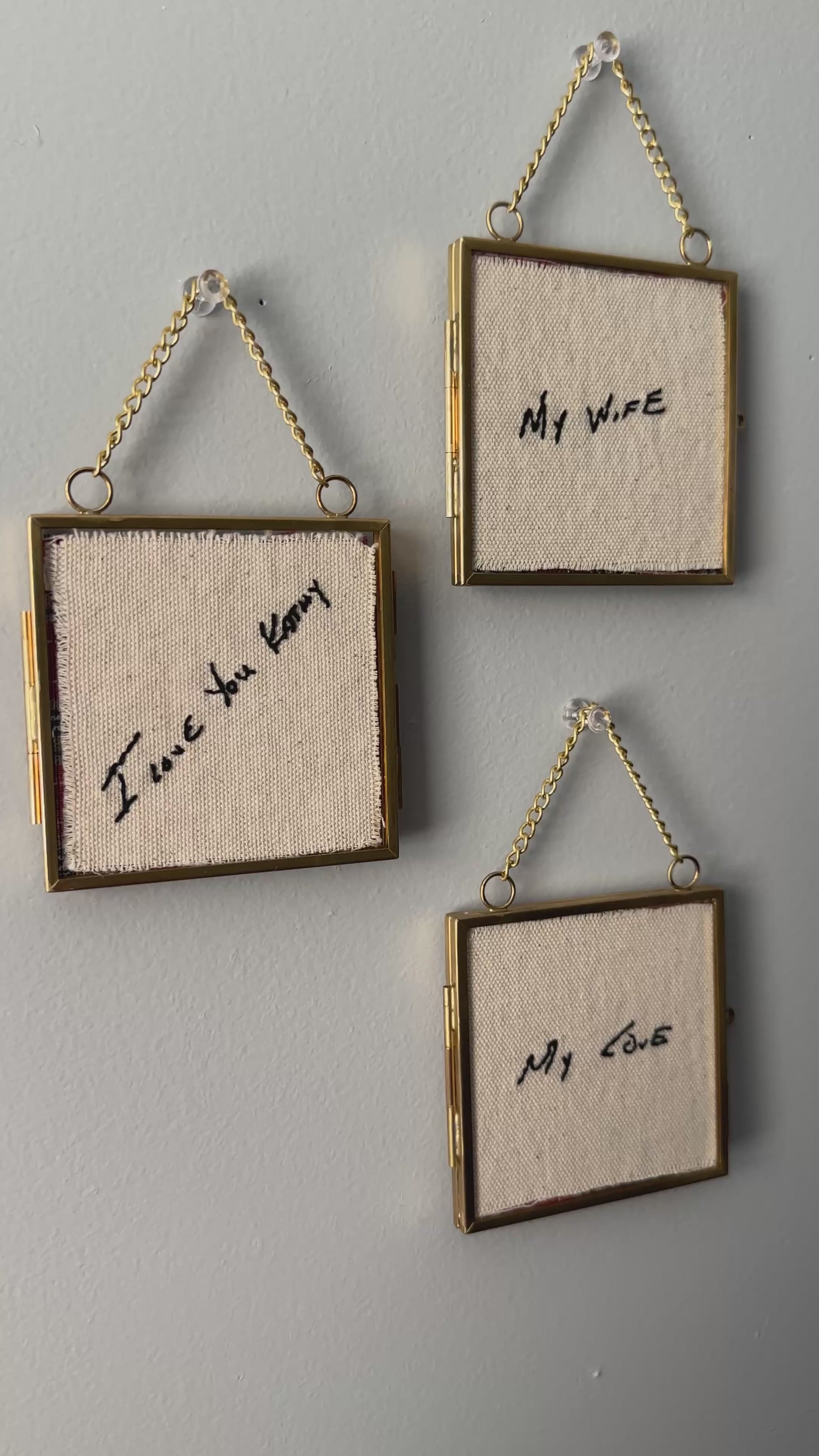 Custom Handwriting Embroidery Mini Floating Frame – Memorial Keepsake Gift